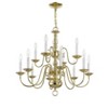 Livex Lighting Williamsburgh 12 - Light Chandelier in  Polished Brass - 2 of 4