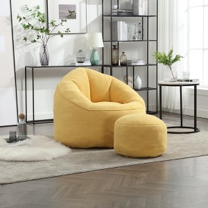 QingMoon Bean Bag Sofa Chair,High Pressure Foam Bean Bag Chair,Gaming Bean Bag Chair And Lazy Sofa With Footrest For Living Room,Bedroom - 1 of 4