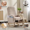 KTMBDW Rocking Chair Nursery, Teddy Upholstered Glider Rocker with High Backrest,Reading Chair Modern Rocking Accent Chairs for Nursery, Living Room - 4 of 4