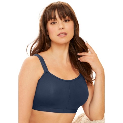 Comfort Choice Women's Plus Size Comfort Zone Wireless Bra - 48 B, Navy