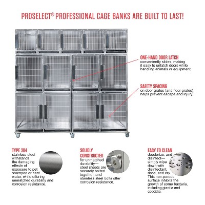 Large Gray Zinc-Plated Steel Modular Kennel Cage