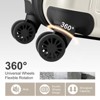 Hynes Eagle 2 Piece Luggage Set, 20" Carry-On Expandble Luggage Hardside Suitcase, 14" Mini Cosmetic Cases Beige - 3 of 4