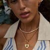 Sunburst Heart / 2-Tone Interlocking/CZ Evil Eye/Single Pearl/Love Heart Necklace for Women 18K Gold Chain Necklace Protection Prayer Faith Jewelry - 2 of 4