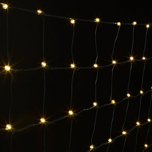 90ct 4 X 4 Christmas Led Net Lights Warm White With Green Wire Wondershop Target