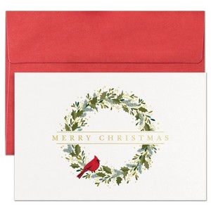 Masterpiece Studios Holiday Collection Petite Cards 16 Cards/Envelopes, Christmas Cardinal, 4" x 6" - 1 of 1