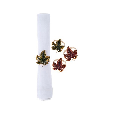 C&F Home Maple Leaves Napkin Ring, Set of 4