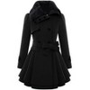 Zeagoo Women's Fashion Faux Fur Lapel Double-Breasted Thick Wool Trench Coat Winter Warm Jacket - 2 of 4