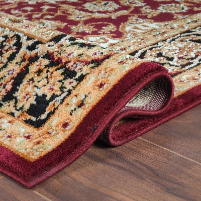 Burgundy Synthetic Medallion Reversible Runner Rug 2'7" x 6'