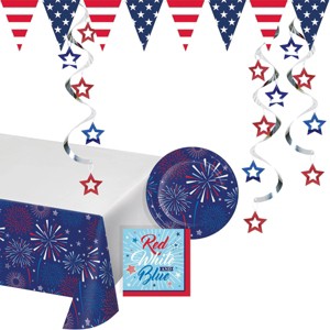 Creative Converting Patriotic Party Tableware and Decor Kit 8ct - 1 of 4