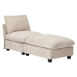 WestinTrends Augusta 68.5" Chenille Upholstered Indoor Chaise Lounge Chair - 1 of 4