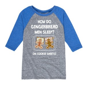 Boys' - Instant Message - Gingerbread Men Cookie Sheets Christmas Raglan Graphic T-Shirt - 1 of 4