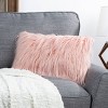 12"x20" Oversize Curled Shag Faux Fur Lumbar Throw Pillow - Hastings Home - 2 of 4