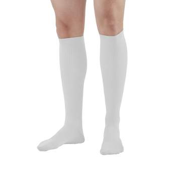 Ames Walker AW Style 100 Men's Dress 20-30 mmHg Compression Knee High Socks White Xlarge