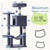 FONTOI 44 Inch Cat Tree Tower Large Cat Climbing Tree with Extended Platform, Indoor Pet House for Cats Kittens Play, Dark Gray, 13.7"* 17.7"*43.6" - 3 of 4