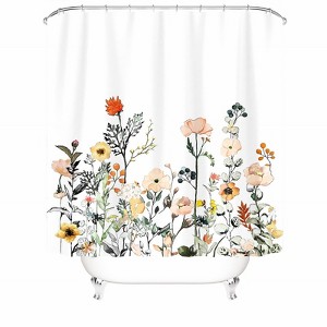 Colorful Small Wild Flowers Shower Curtains for Bathroom Waterproof Fabric Bath Curtain Durable Soft Stylish Bathroom Decor 72x72 Inch - 1 of 1