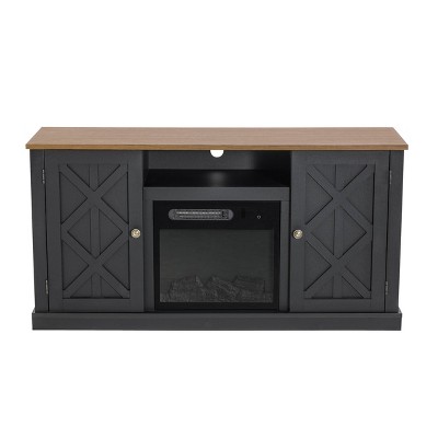 Electric Fireplace and TV Stand for TVs up to 60" Charcoal - Home Essentials