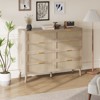 Oak-Colored Particleboard & Natural Rattan 8-Drawer Cabinet ( Home Storage Style) - 3 of 4