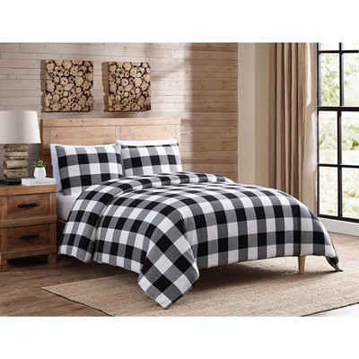 Saro Lifestyle Duvet Cover Set With Buffalo Plaid Pattern