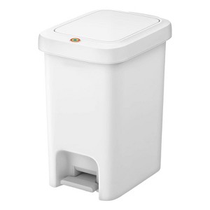Aoibox Small Trash Can with Soft Close Lid & Foot Pedal, Slim Garbage Bin for Bathroom, Office, Bedroom, Kitchen, Living Room, 2.7 Gallon - 1 of 4