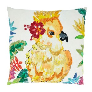 Saro Lifestyle Parakeet Pillow - Poly Filled, 20" Square, Multi - 1 of 3