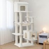 TopComfy Pet Tower Multi Level Cat Tree Unique House Design Soft Hammock Durable Scratching Posts Plush Tower for Cats, Beige, 21.7"*18.1"*64" - 2 of 4
