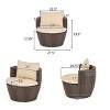 GDFStudio Hayle Outdoor Wicker 3 Piece Chat Set with Cushions - image 3 of 4