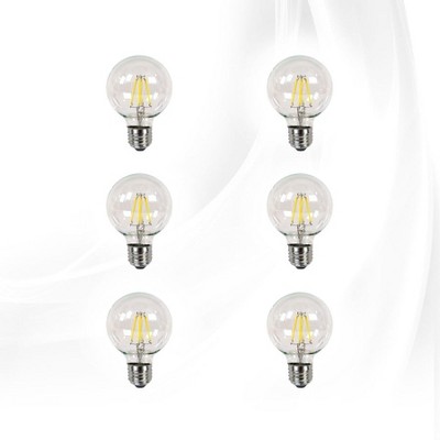 Impressions Vanity Clear LED Globe Bulbs, Dimmable (Cool White, 6W)