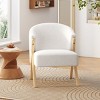 Modern Upholstered Accent Chair with Solid Wood Frame,Armless Lounge Chair for Living Room, Bedroom,Office-Tanpinhause - 2 of 4