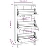 vidaXL HAMAR Shoe Cabinet Honey Brown 23.4"x13.8"x46.1" Solid Wood Pine - 4 of 4