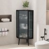 Modern Decorative Storage Cabinet, CENGHU 22.25" Floor Coner Cabinet with Tempered Glass Door and Storage Shelves for Bathroom, Living Room, Bedroom - 2 of 4