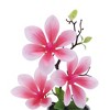 Unique Bargains Artificial Plants 3-Stem Magnolia Plastic 3.94"x3.94"x11.42" 1 Pcs - 4 of 4