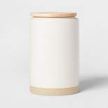 Camwood Collection Large Stoneware Canister with Wood Lid Cream - Threshold™