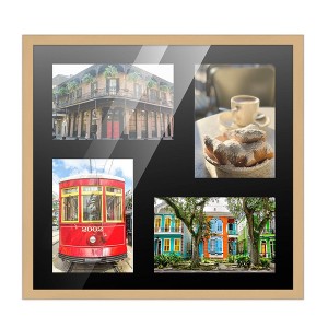 PosterPalooza | Natural Finish Collage Frame - Black Mat, 20 Frame Sizes to Choose From, UV Acrylic - 1 of 4