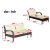 Outdoor patio Furniture sets 2 piece Conversation set wicker Ratten Sectional Sofa With Seat Cushions(Beige Cushion) - 4 of 4