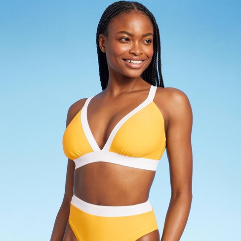 Women's Wide Band Triangle Bikini Top - Shade & Shore™ Gold D/dd Cup :  Target