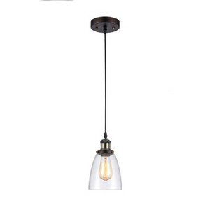 Chloe Lighting Manette Industrial-Style 1 Light Rubbed Bronze Ceiling Mini Pendant 6" Shade - 1 of 2