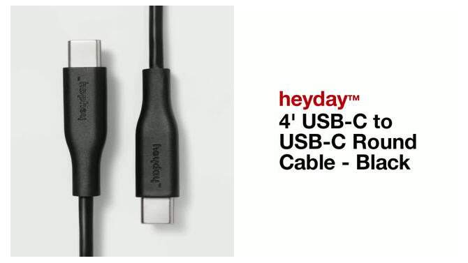 4&#39; USB-C to USB-C Round Cable - heyday&#8482; Black, 2 of 5, play video
