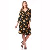Rekucci Women's Slimming 3/4 Sleeve Fit and Flare Crossover Tummy Control Dress - 4 of 4