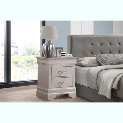 NicBex Nightstand with 2 Drawers Wooden Small Bedside Table with Metal Handles for Bedroom,Living Room