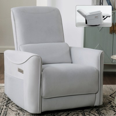 Modern Swivel and Rocker Power Recliner Chair, Heavy Duty Motion Mechanism with USB and Type-C Ports - ModernLuxe