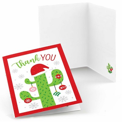 Big Dot of Happiness Merry Cactus - Christmas Cactus Party Thank You Cards (8 Count)