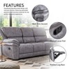 miBasics 89" Breezenight Transitional Manual Reclining Sofa: USB Ports, Microsuede, Foam Padding - 4 of 4