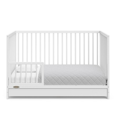 White Pine Wood 5-in-1 Convertible Crib with Drawer