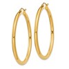 Black Bow Jewelry 3mm x 45mm 14k Yellow Gold Classic Round Hoop Earrings - 2 of 4