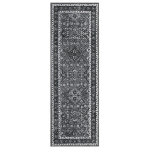 Vintage Washable Floral Print Living Room Area Rugs, Soft Non Slip Floor Cover for Bedroom Dining Room, Retro Accent Carpet - 1 of 4