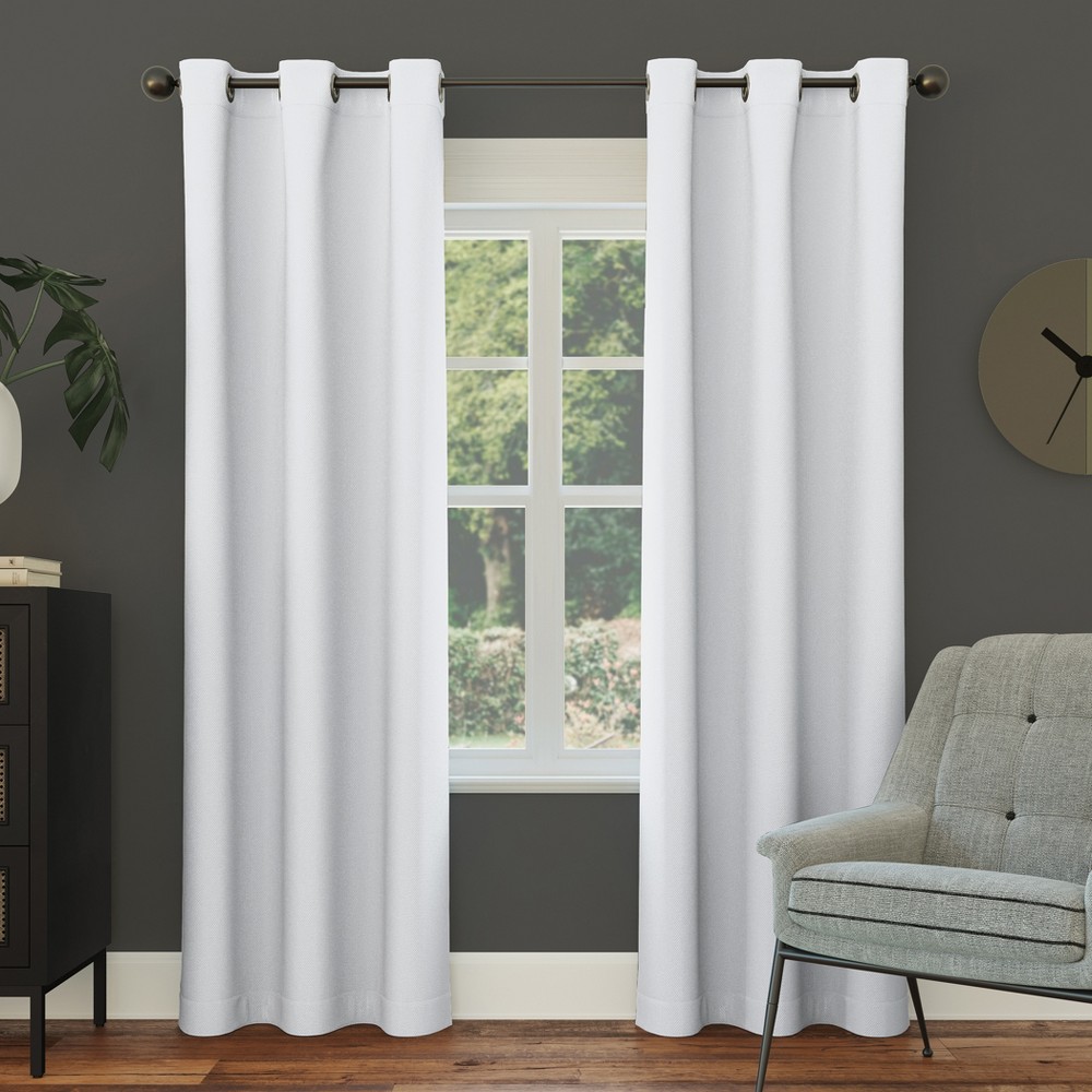 40"x95" Sun Zero Blackout Kenneth Energy Saving Grommet Curtain Panel Oyster White: Modern Thermal Insulated, Noise Reduction