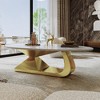 Lyngins Modern Faux Marble Coffee Table with Premium Sintered Stone Top & Stainless Steel Base, Stain/Heat-Resistant, Elegant Living Room Table - 2 of 4