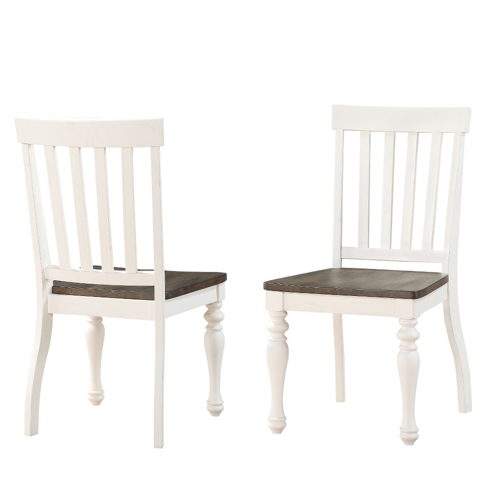 Photos - Chair Set of 2 18" Joanna 2 Tone Side  Ivory/Charcoal - Steve Silver Co.