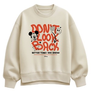 Women's Disney Better Times Ahead Oversized Fleece Crew Sweatshirt