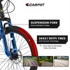 VASIP 24 Inch Mountain, Shimano 21 Speed Steel Frame Mountain Bicycle with Dual Disc Brakes and Front Suspension MTB for Boys and Girls - 4 of 4